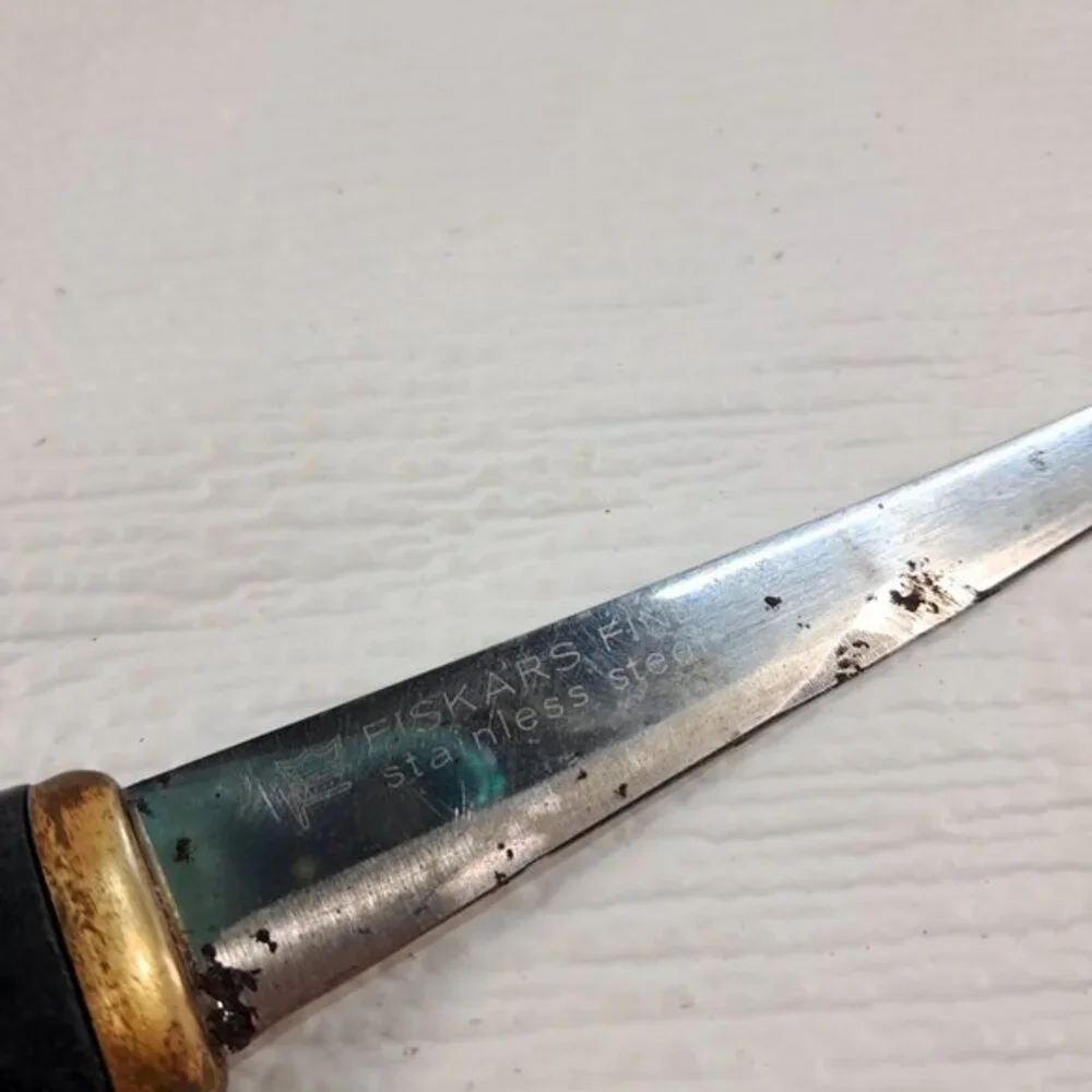 Vintage Fiskars Finald‎ Normark Filet Knife Nor Mark stainless steel black READ